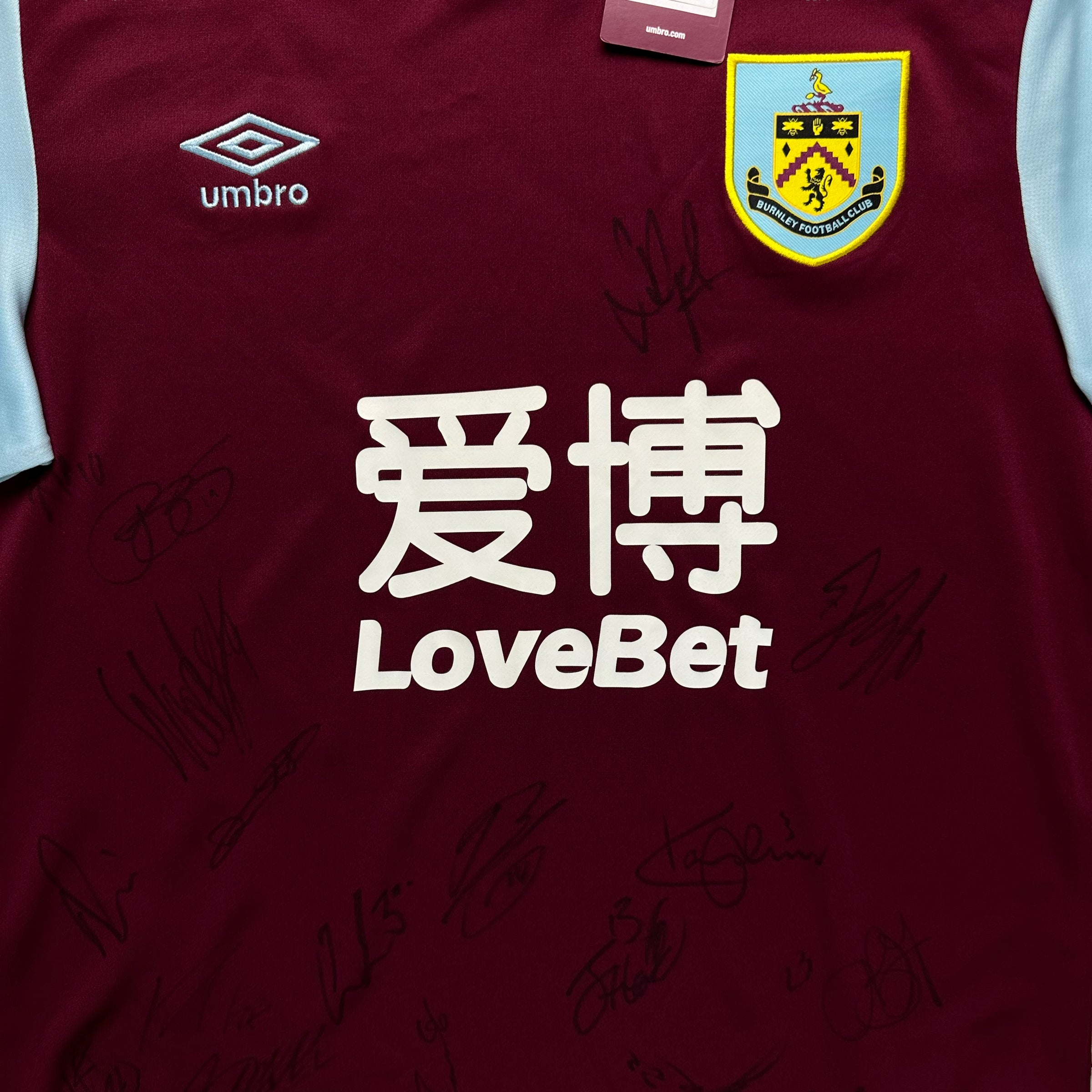 Burnley 2019-20 Home Shirt (M) *Signed By Squad
