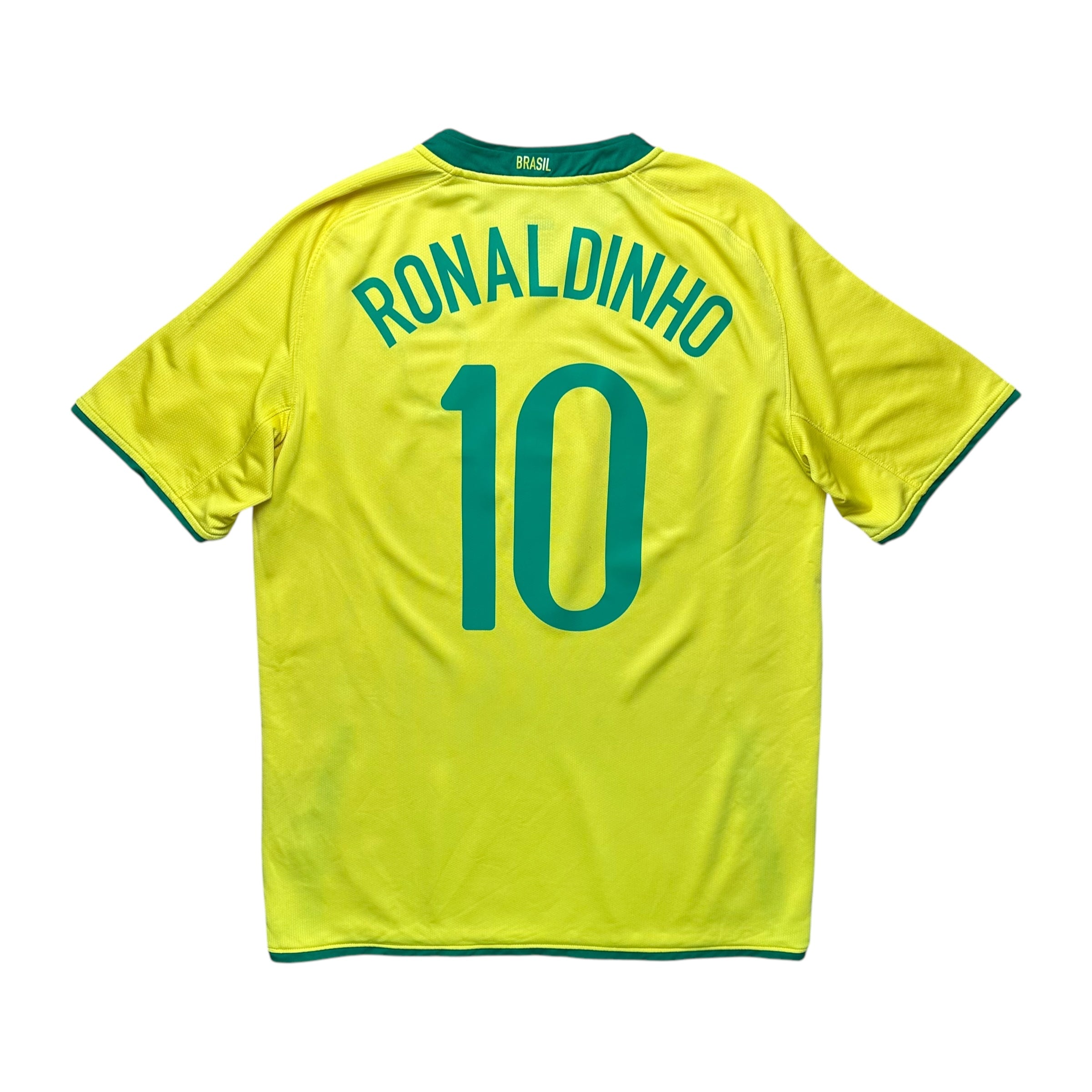 Brazil 2008 Home Shirt (L) Ronaldinho #10