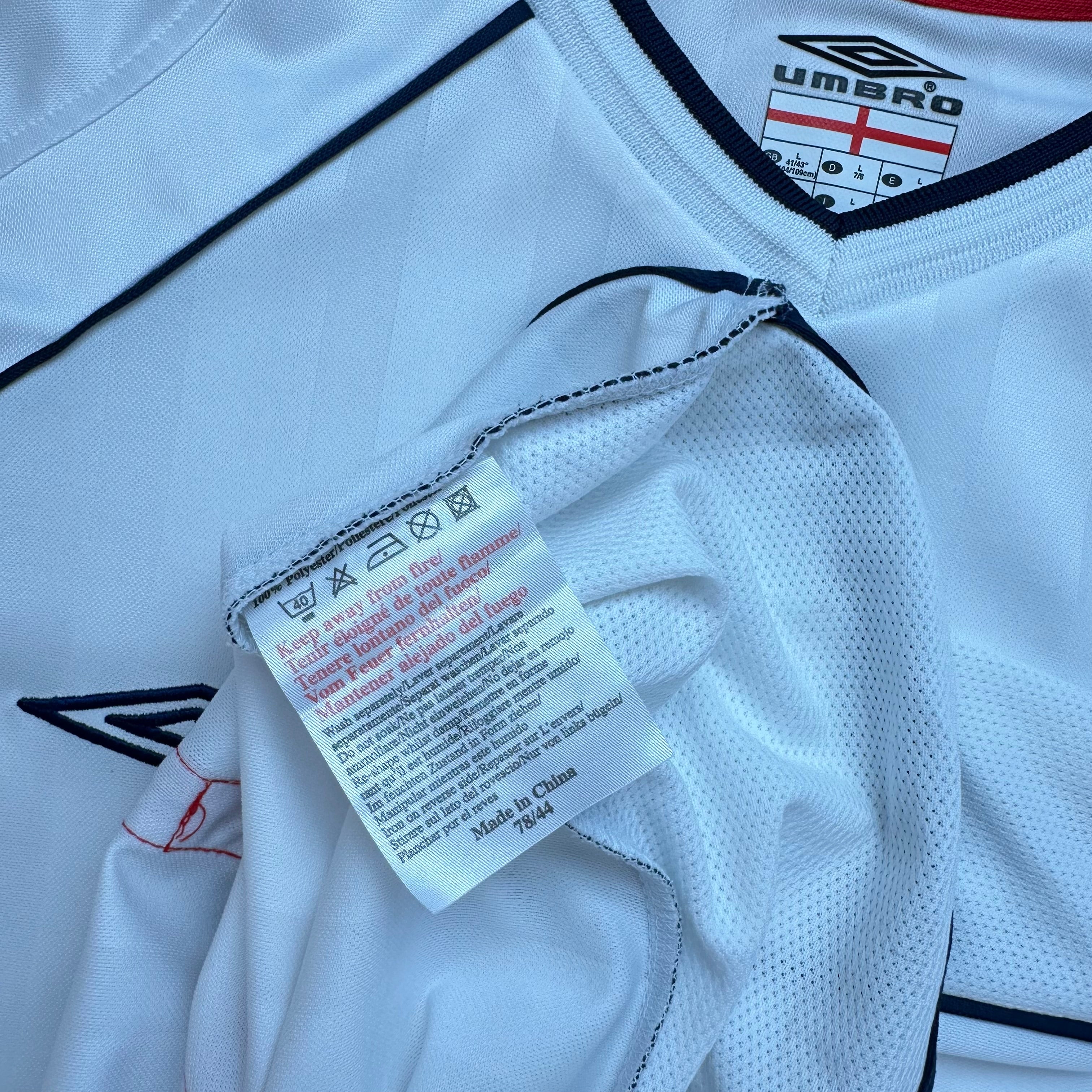 England 2002 Home Shirt (L) Beckham #7