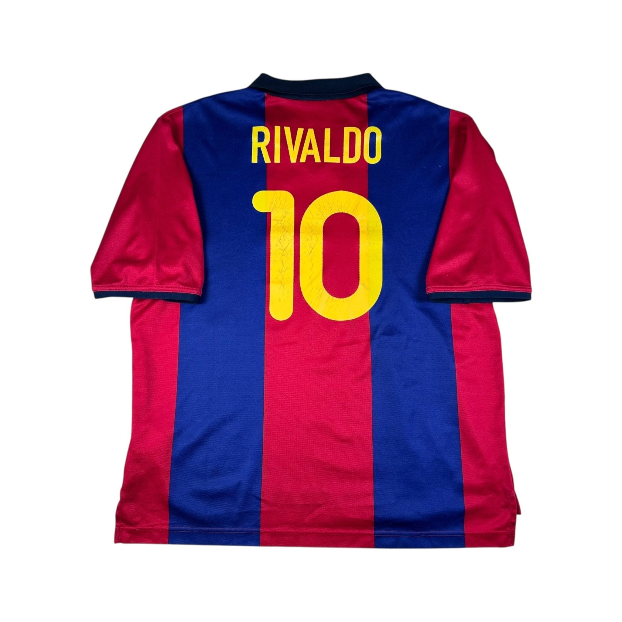 Barcelona 2000-01 Home Shirt (L) Rivaldo 10 - Kitplug