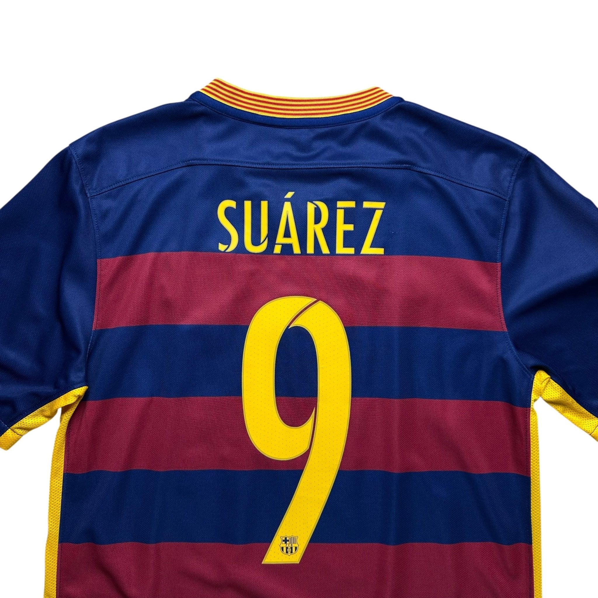Barcelona 2015 - 16 Home Shirt (S) Suarez 9 - Kitplug