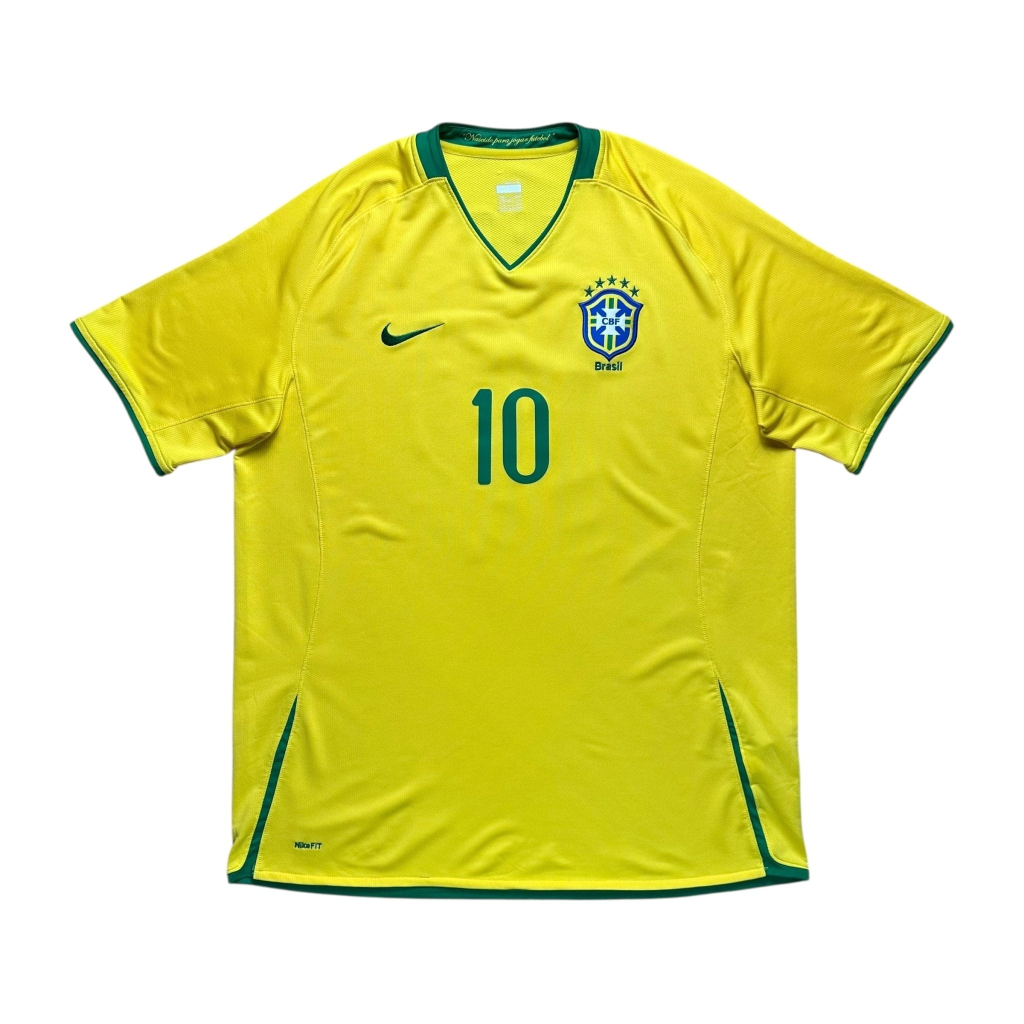 Brazil 2008 Home Shirt (XXL) Ronaldinho 10 - Kitplug