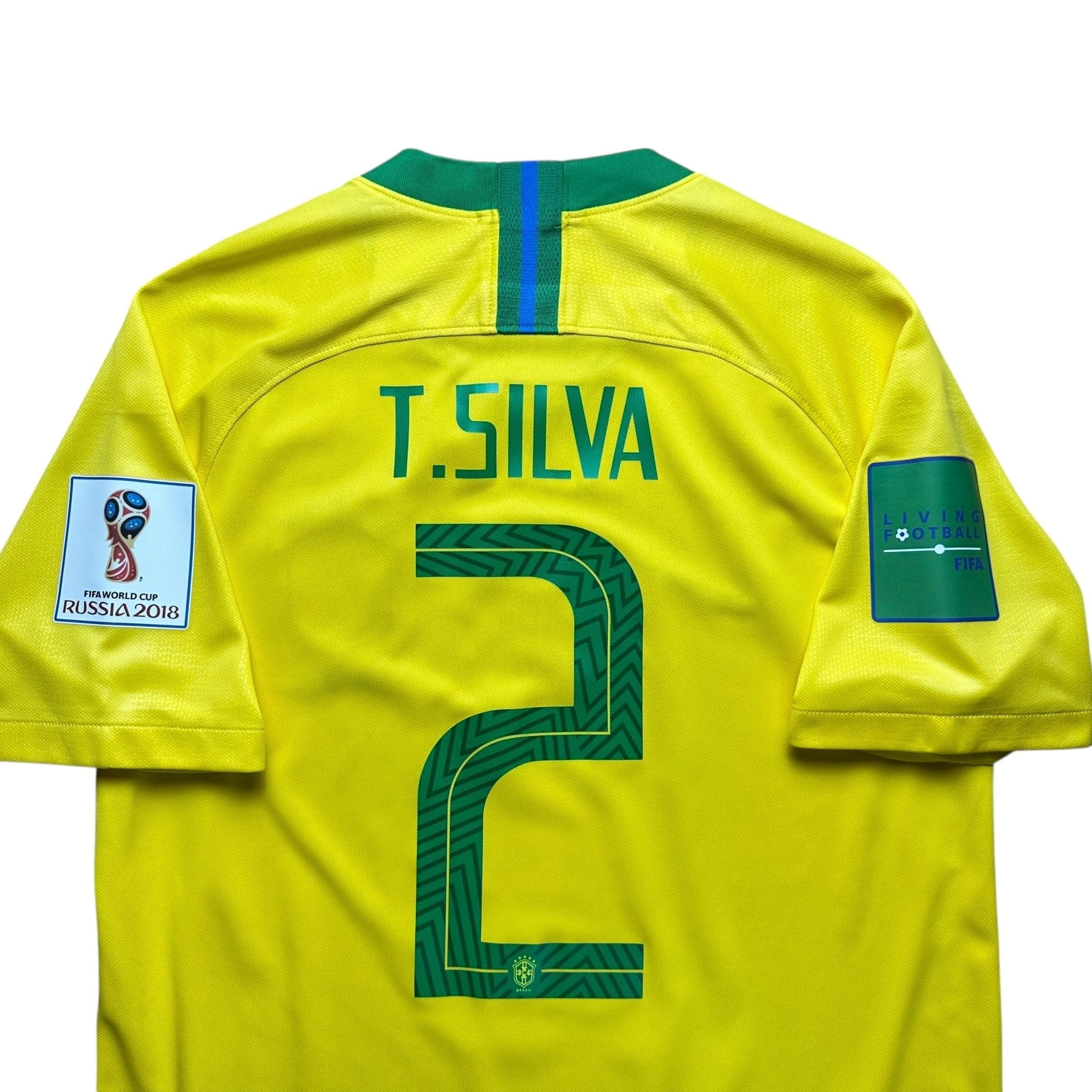 Brazil 2018 Home Shirt (M) T.Silva 2 - Kitplug