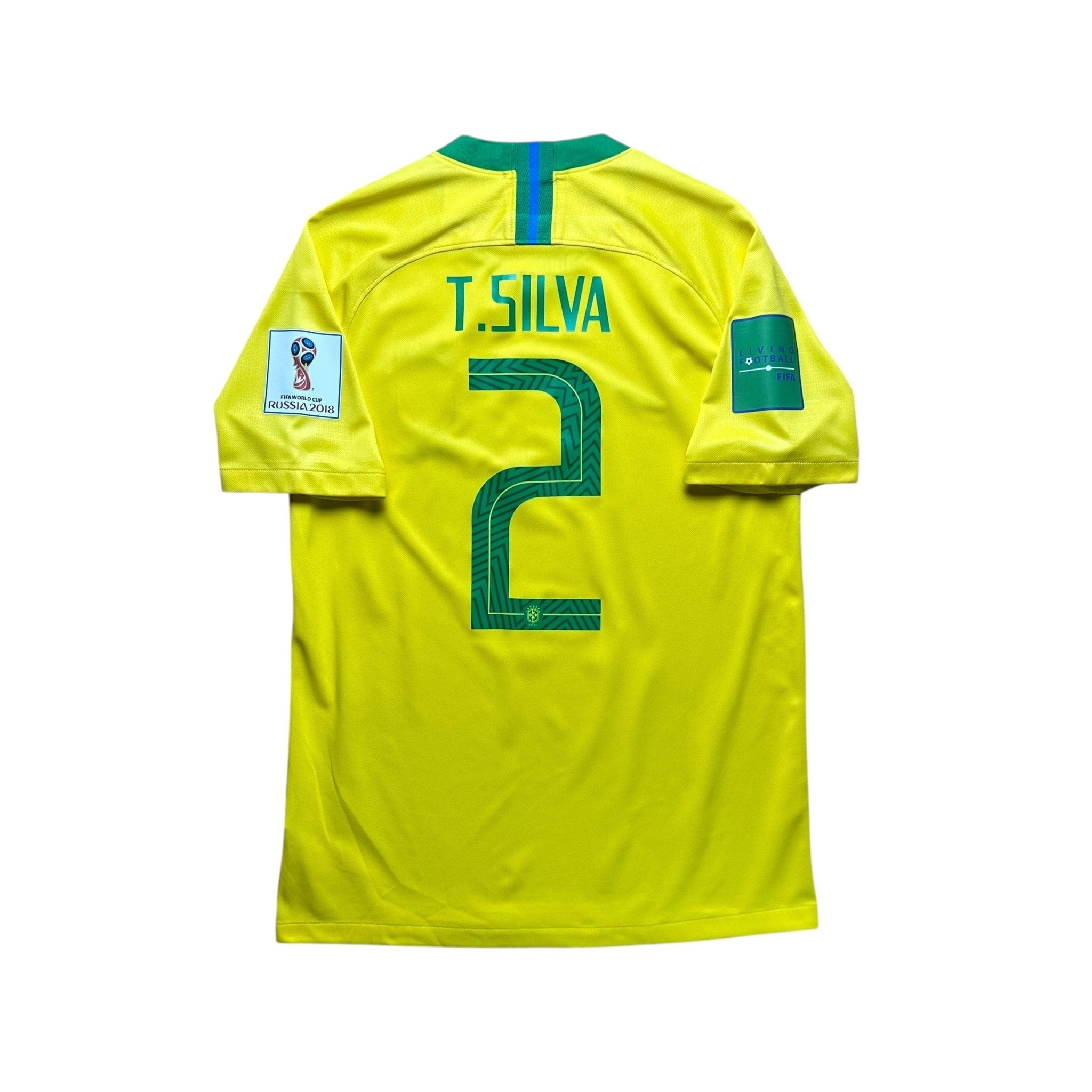 Brazil 2018 Home Shirt (M) T.Silva 2 - Kitplug
