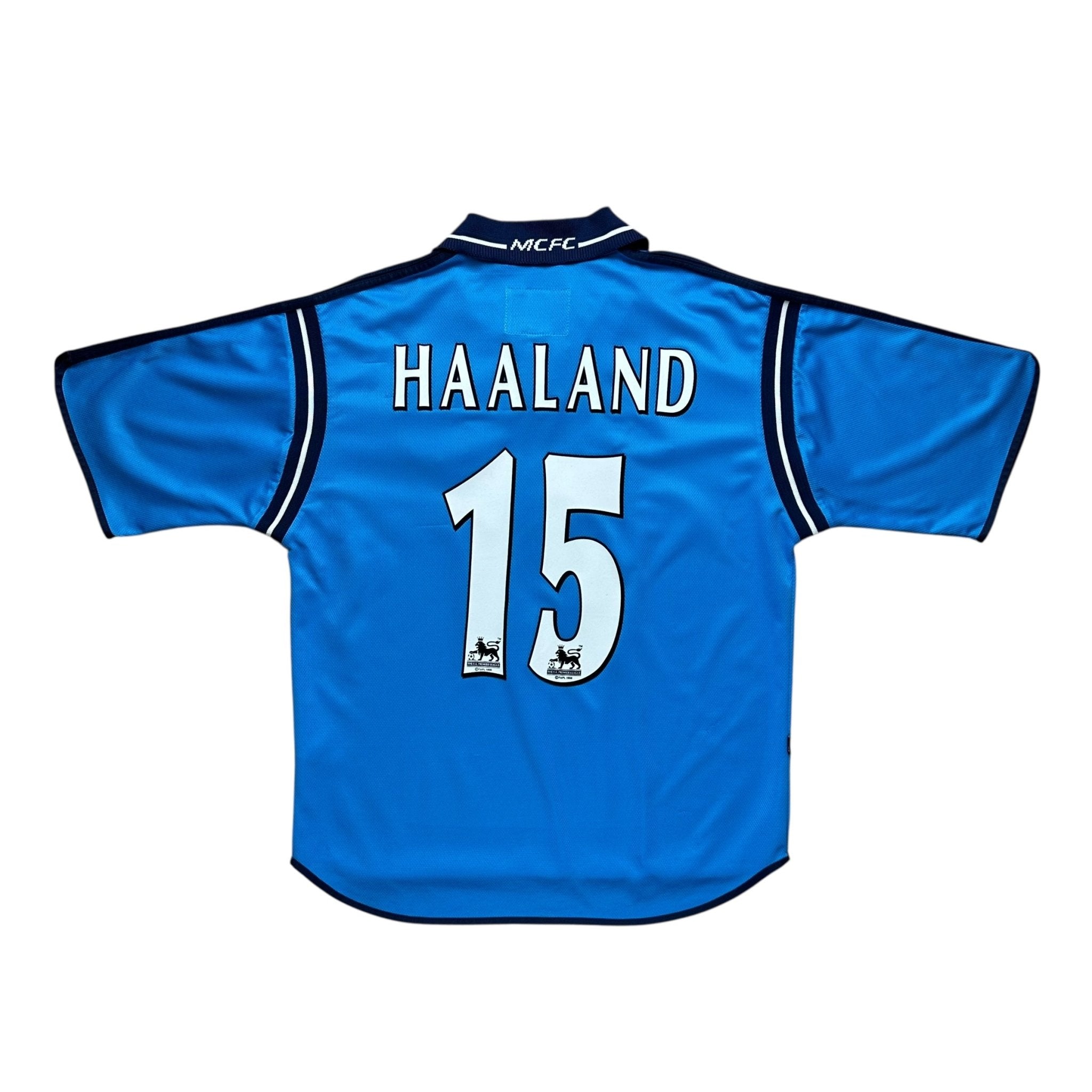 Manchester City 2001 - 02 Home Shirt (M) Haaland 15 - Kitplug