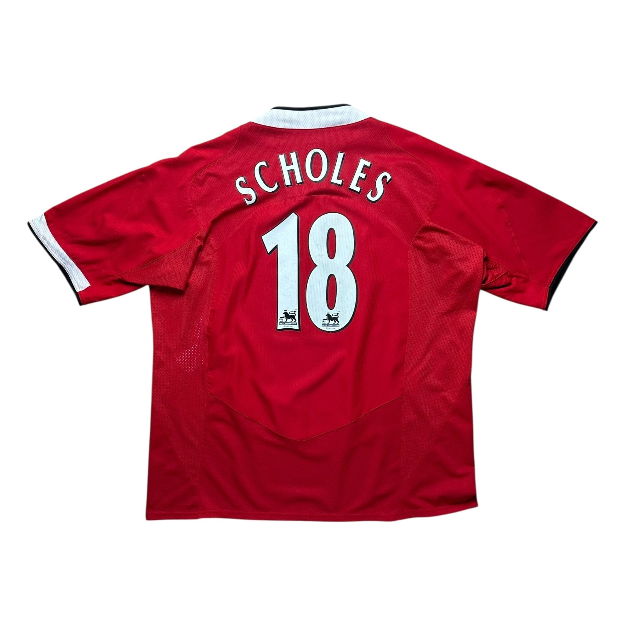 Manchester United 2004 - 06 Home Shirt (XXL) *Signed by squad Scholes 18 - Kitplug
