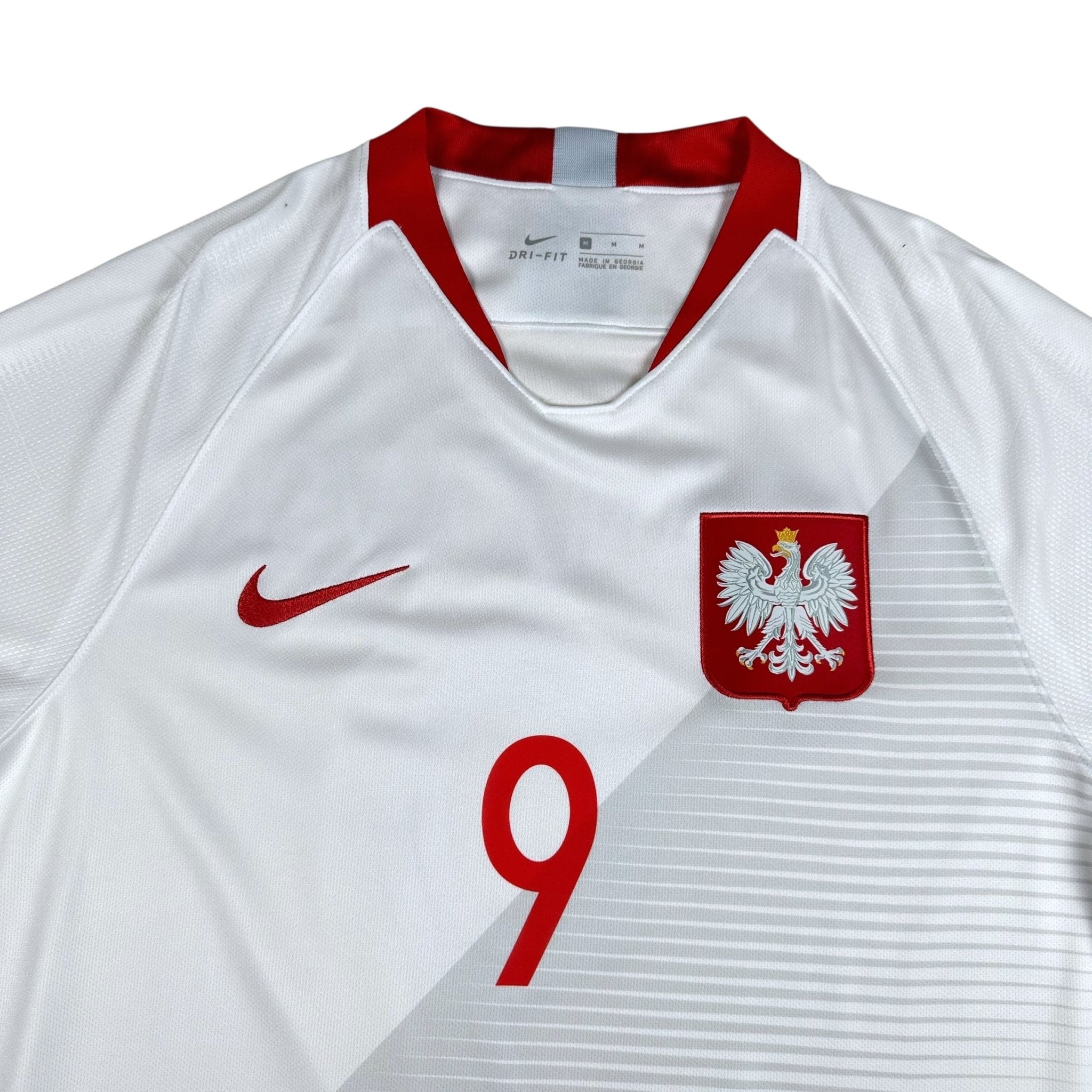 Poland 2018 Home Shirt (M) Lewandowski 9 - Kitplug