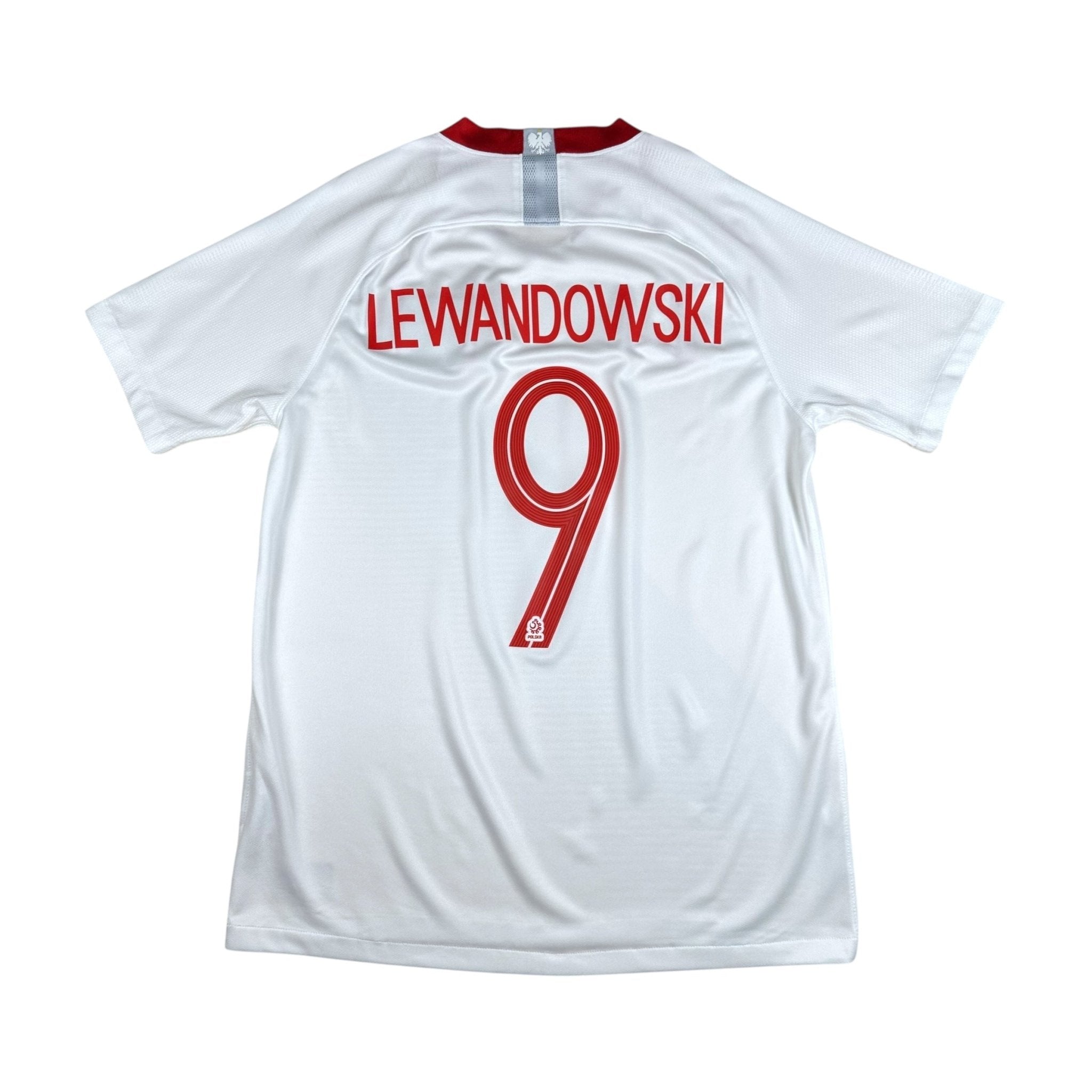 Poland 2018 Home Shirt (M) Lewandowski 9 - Kitplug